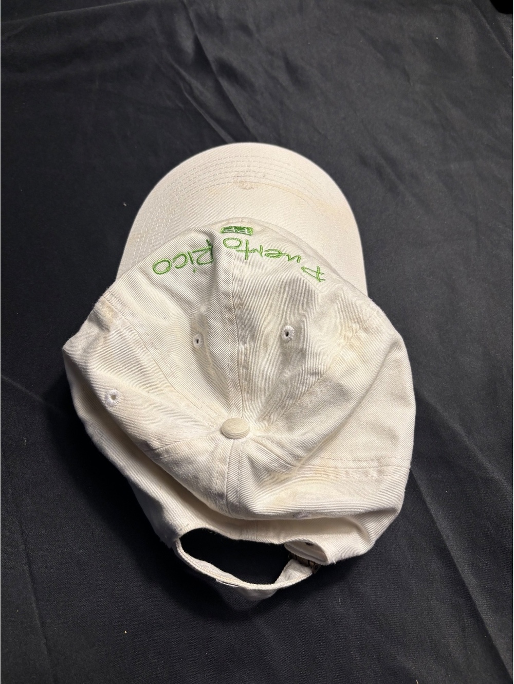 White Puerto Rico Embroidered Baseball Cap - Picture 4 of 5
